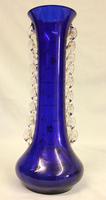 Antique Impressive Bristol Blue Glass Decorated Vase (7 of 7) Antique Impressive Bristol Blue Glass Decorated Vase (7 of 7)