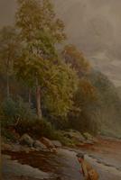 Antique Watercolour - Man Fishing - John Bates Noel 1870-1927 (3 of 3) Antique Watercolour - Man Fishing - John Bates Noel 1870-1927 (3 of 3)