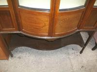 Bow Front Inlaid Mahogany Glazed Cabinet on Tapered Legs (5 of 6) Bow Front Inlaid Mahogany Glazed Cabinet on Tapered Legs (5 of 6)