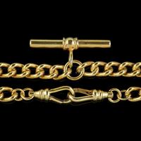 Antique Victorian Albert Chain Necklace 18ct Gold Gilt Sterling Silver c.1900 (4 of 5) Antique Victorian Albert Chain Necklace 18ct Gold Gilt Sterling Silver c.1900 (4 of 5)