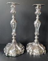 Pair Tall Antique Georgian Silver Candlesticks - 1769 (2 of 10) Pair Tall Antique Georgian Silver Candlesticks - 1769 (2 of 10)
