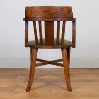 Vintage 1930s Oak Office Chair With Fresh Leather Seat x 2 (6 of 11) Vintage 1930s Oak Office Chair With Fresh Leather Seat x 2 (6 of 11)