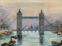 Superb Original 1921 View of Tower Bridge London Seascape Oil Painting (8 of 12) Superb Original 1921 View of Tower Bridge London Seascape Oil Painting (8 of 12)