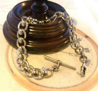 Antique Pocket Watch Chain 1920s Large Silver Nickel Fancy Link Albert With T Bar (3 of 10) Antique Pocket Watch Chain 1920s Large Silver Nickel Fancy Link Albert With T Bar (3 of 10)