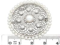 1.38 ct Diamond and Seed Pearl, Platinum Pendant / Brooch - Antique Italian Circa 1900 (8 of 12) 1.38 ct Diamond and Seed Pearl, Platinum Pendant / Brooch - Antique Italian Circa 1900 (8 of 12)