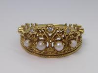 Gold, Diamond & Pearl Princess Diana Crown Ring (3 of 5) Gold, Diamond & Pearl Princess Diana Crown Ring (3 of 5)