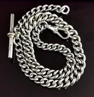 Vintage Art Deco Sterling Silver Albert Chain, Watch Chain (5 of 10) Vintage Art Deco Sterling Silver Albert Chain, Watch Chain (5 of 10)