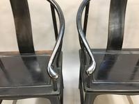 Pair Chinese ebonised horseshoe chairs (2 of 11) Pair Chinese ebonised horseshoe chairs (2 of 11)