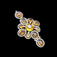 Antique Orange Citrine Paste Sterling Silver Cross Drop Pendant (5 of 10) Antique Orange Citrine Paste Sterling Silver Cross Drop Pendant (5 of 10)