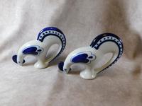 Pair of Gzhel Blue & White Porcelain "Pecking Chickens" (10 of 10) Pair of Gzhel Blue & White Porcelain "Pecking Chickens" (10 of 10)