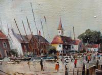 Large Oil on Canvas Dockside View Listed Artist Ira Englefield (8 of 12) Large Oil on Canvas Dockside View Listed Artist Ira Englefield (8 of 12)