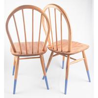 Pair of Ercol Windsor Chairs with Blue Legs (2 of 7) Pair of Ercol Windsor Chairs with Blue Legs (2 of 7)