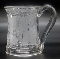Good Engraved Glass Marriage Tankard with Vine Hops & Barley 19th Century (8 of 11) Good Engraved Glass Marriage Tankard with Vine Hops & Barley 19th Century (8 of 11)