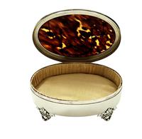 Sterling Silver & Tortoiseshell 5" Trinket Box - Mappin & Webb 1931 (4 of 10) Sterling Silver & Tortoiseshell 5" Trinket Box - Mappin & Webb 1931 (4 of 10)