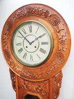 Massive Rare Antique Carved Walnut 8-Day Drop Dial Striking Wall Clock (8 of 14) Massive Rare Antique Carved Walnut 8-Day Drop Dial Striking Wall Clock (8 of 14)