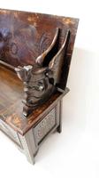 Early 20th C Carved Oak Monks Bench (11 of 16) Early 20th C Carved Oak Monks Bench (11 of 16)