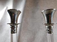 Pair of Silver Plate & Glass Candlesticks (5 of 7) Pair of Silver Plate & Glass Candlesticks (5 of 7)
