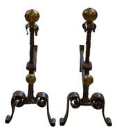 Pair of Wrought Iron Fire Dogs. (4 of 5) Pair of Wrought Iron Fire Dogs. (4 of 5)