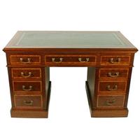 Victorian Mahogany & Satinwood Pedestal Desk (2 of 8) Victorian Mahogany & Satinwood Pedestal Desk (2 of 8)