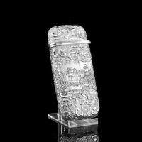 Antique Solid Silver Victorian Cigar Cheroot Case "Castle Top" Windsor Castle Design - Nathaniel Mills 1844 (8 of 12) Antique Solid Silver Victorian Cigar Cheroot Case "Castle Top" Windsor Castle Design - Nathaniel Mills 1844 (8 of 12)