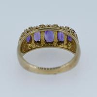 Vintage Amethyst and Diamond Chunky Scroll Five Stone 9ct 9K Yellow Gold Ring Band (8 of 10) Vintage Amethyst and Diamond Chunky Scroll Five Stone 9ct 9K Yellow Gold Ring Band (8 of 10)