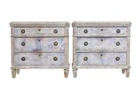 Pair of 19th Century Painted Pine Swedish Chest of Drawers