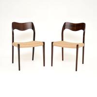 Pair of Danish Vintage Rosewood Model 71 Chairs by Niels Moller (1 of 9)