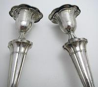 Pair of Antique 1903 Edwardian Solid Sterling Silver Candlesticks Candle Holders. English Sheffield (10 of 10) Pair of Antique 1903 Edwardian Solid Sterling Silver Candlesticks Candle Holders. English Sheffield (10 of 10)