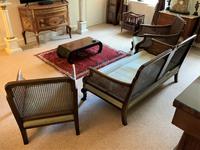 19th Century Antique Mahogany Upholstered 3 Piece Bergere Sofa Suite Armchairs Settee (10 of 15) 19th Century Antique Mahogany Upholstered 3 Piece Bergere Sofa Suite Armchairs Settee (10 of 15)