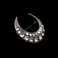 Antique Rose Cut Paste Gold and Silver Crescent Moon Brooch Pin c.1890 (2 of 11) Antique Rose Cut Paste Gold and Silver Crescent Moon Brooch Pin c.1890 (2 of 11)