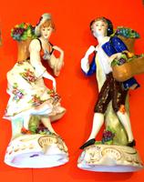 Superb Pair of Antique Sitzendorf Thuringa Fiigurines