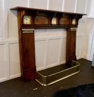 Large Decorative Victorian Walnut Tiled Fireplace (3 of 7) Large Decorative Victorian Walnut Tiled Fireplace (3 of 7)