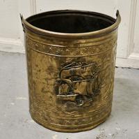 Embossed Brass Coal Bucket with a Tea Clipper Sea Scene (5 of 5) Embossed Brass Coal Bucket with a Tea Clipper Sea Scene (5 of 5)