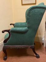George II Style Solid Mahogany Ornately Carved Wing Armchair (7 of 10) George II Style Solid Mahogany Ornately Carved Wing Armchair (7 of 10)