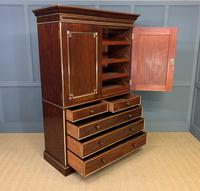 Early 19th Century Brass Mounted Flame Mahogany Linen Press (19 of 21) Early 19th Century Brass Mounted Flame Mahogany Linen Press (19 of 21)