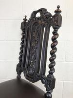 Antique 19th Century Carved Chair with Leather Seat (M-193) (12 of 14) Antique 19th Century Carved Chair with Leather Seat (M-193) (12 of 14)