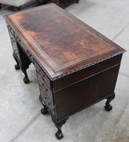 1940s Mahogany Desk with Brown Leather Inset.1 Piece (4 of 5) 1940s Mahogany Desk with Brown Leather Inset.1 Piece (4 of 5)