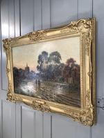 Antique Victorian Landscape Oil Painting In Gilt Gesso Frame Entitled Sunday Evening by R Halfnight (3 of 10) Antique Victorian Landscape Oil Painting In Gilt Gesso Frame Entitled Sunday Evening by R Halfnight (3 of 10)