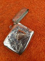 Antique Sterling Silver Hallmarked Vesta 9ct Gold Cartouche 1911, Smith & Bartlam (4 of 9) Antique Sterling Silver Hallmarked Vesta 9ct Gold Cartouche 1911, Smith & Bartlam (4 of 9)