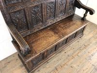 Antique Victorian Carved Oak High Back Settle (7 of 15) Antique Victorian Carved Oak High Back Settle (7 of 15)
