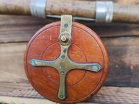 Antique Star Back Fishing Reel, Mahogany and Brass