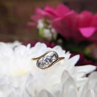 Antique Art Deco 18ct Gold & Diamond Three Stone Bypass Ring (5 of 7) Antique Art Deco 18ct Gold & Diamond Three Stone Bypass Ring (5 of 7)