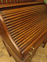 Antique Oak Roll Top Writing Desk, Tambour Front Bureau Desk (19 of 20) Antique Oak Roll Top Writing Desk, Tambour Front Bureau Desk (19 of 20)