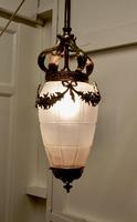 French Opalescent Glass & Brass Hanging Pendant Light (5 of 8) French Opalescent Glass & Brass Hanging Pendant Light (5 of 8)
