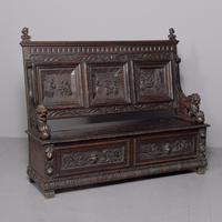Large Triple Back Carved Monk’s Bench (1 of 20)