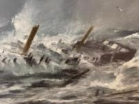 Huge 19th Century Seascape Oil Painting Sinking Ship Signalling Rescuers by Henry E Tozer (20 of 58) Huge 19th Century Seascape Oil Painting Sinking Ship Signalling Rescuers by Henry E Tozer (20 of 58)