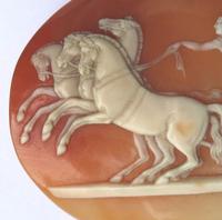 Very Fine Unmounted Carved Shell Angel of Peace Cameo - 4 Horse Chariot 19th Century (2 of 6) Very Fine Unmounted Carved Shell Angel of Peace Cameo - 4 Horse Chariot 19th Century (2 of 6)