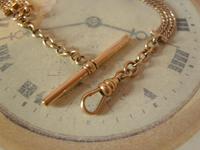 Antique Pocket Watch Chain 1890s Victorian 12ct Rose Gold Filled Albert With T Bar (8 of 12) Antique Pocket Watch Chain 1890s Victorian 12ct Rose Gold Filled Albert With T Bar (8 of 12)
