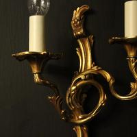 French Set of 4 Gilded Opposing Twin Arm Wall Lights (7 of 9) French Set of 4 Gilded Opposing Twin Arm Wall Lights (7 of 9)