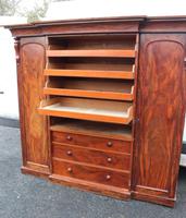 1900s Mahogany 4 Door Breakfront Wardrobe with Slides (6 of 6) 1900s Mahogany 4 Door Breakfront Wardrobe with Slides (6 of 6)